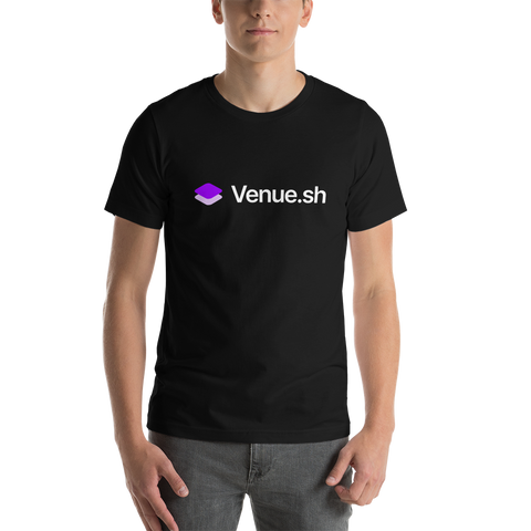 Venue.sh - Printed Unisex T-shirt (light logo)