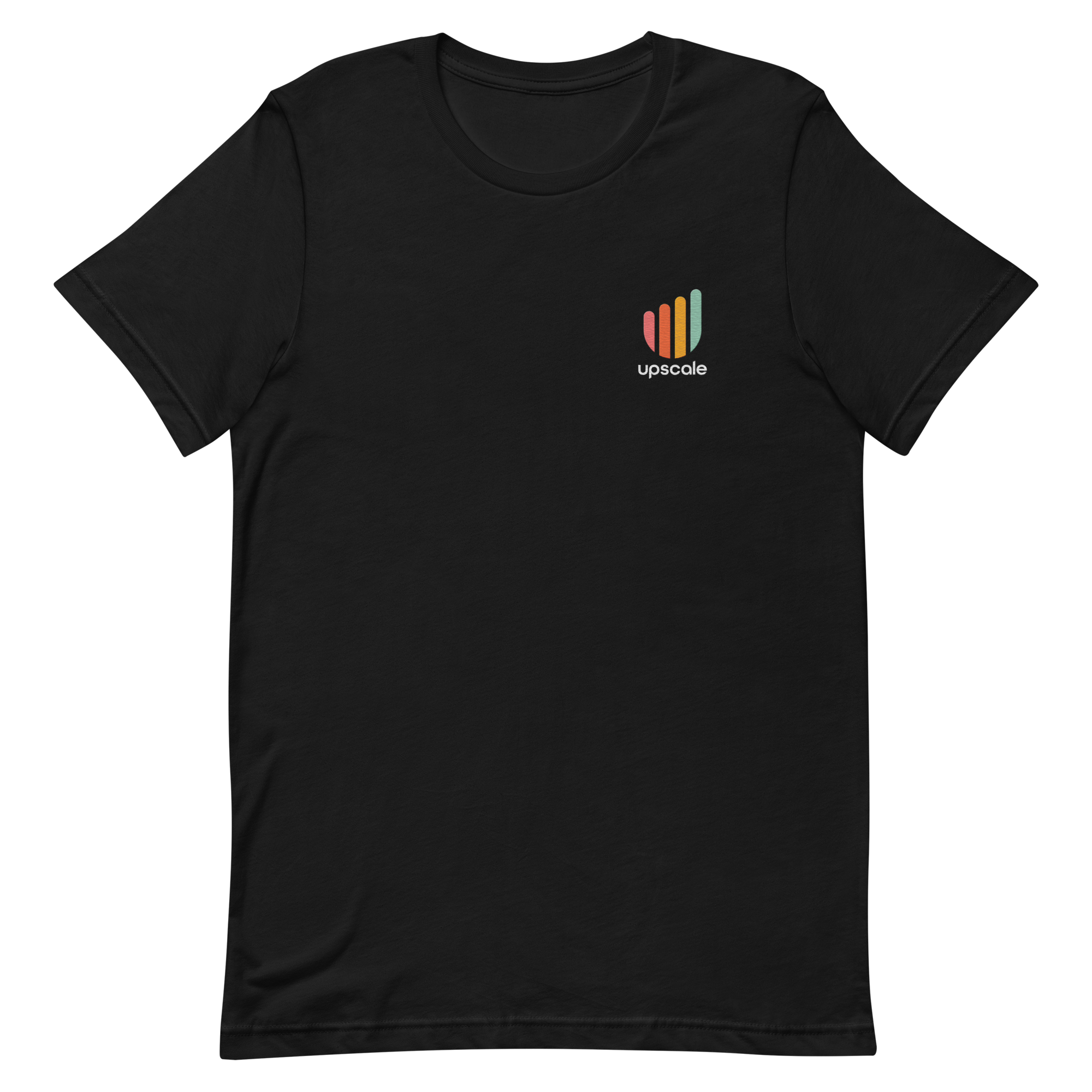 Upscale - Embroidered Unisex T-shirt (light logo, stacked)