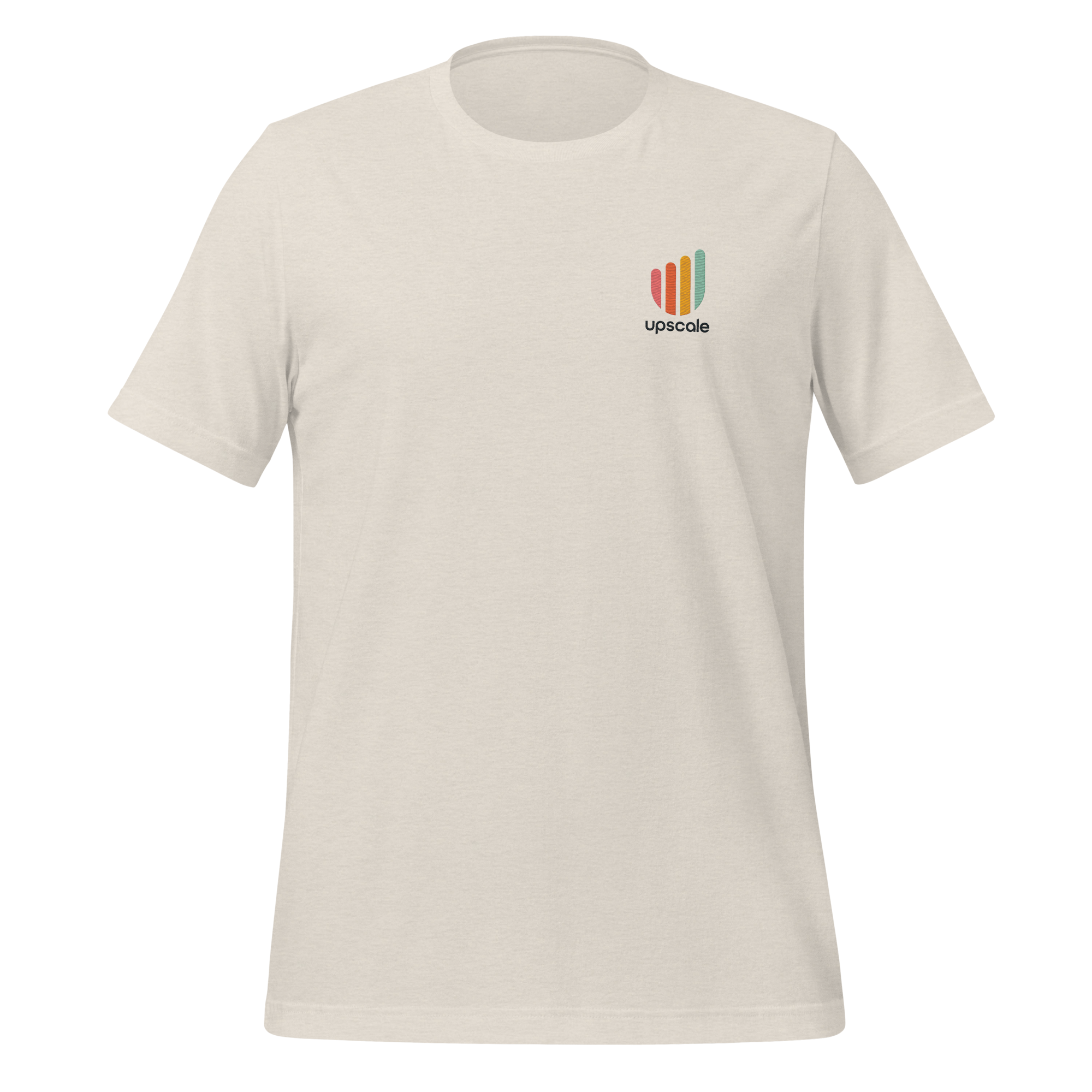 Upscale - Embroidered  Unisex T-shirt (dark logo, stacked)