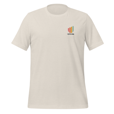 Upscale - Embroidered  Unisex T-shirt (dark logo, stacked)