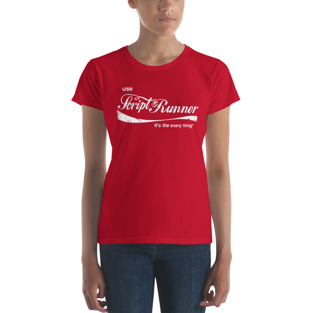 Women's Printed T-shirt - Adaptavist ScriptRunner Cola Retro Design