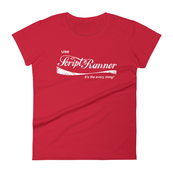 Women's Printed T-shirt - Adaptavist ScriptRunner Cola Retro Design