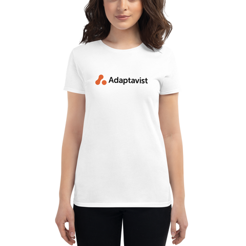 Women's White Adaptavist Simple Logo Design T-Shirt CB2